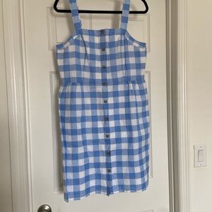 NWOT J.Crew Factory blue and white gingham dress